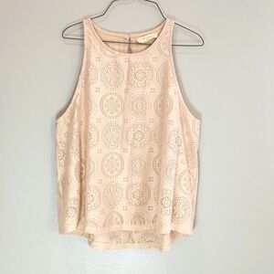 ANTHROPOLOGIE ELODIE CREAM COLOR LACE SLEEVELESS TOP SIZE MEDIUM